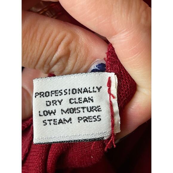 Vintage Mark Eisen Red Mock Neck Long Sleeve 100% Wool Sweater Women's Size L - Picture 7 of 7